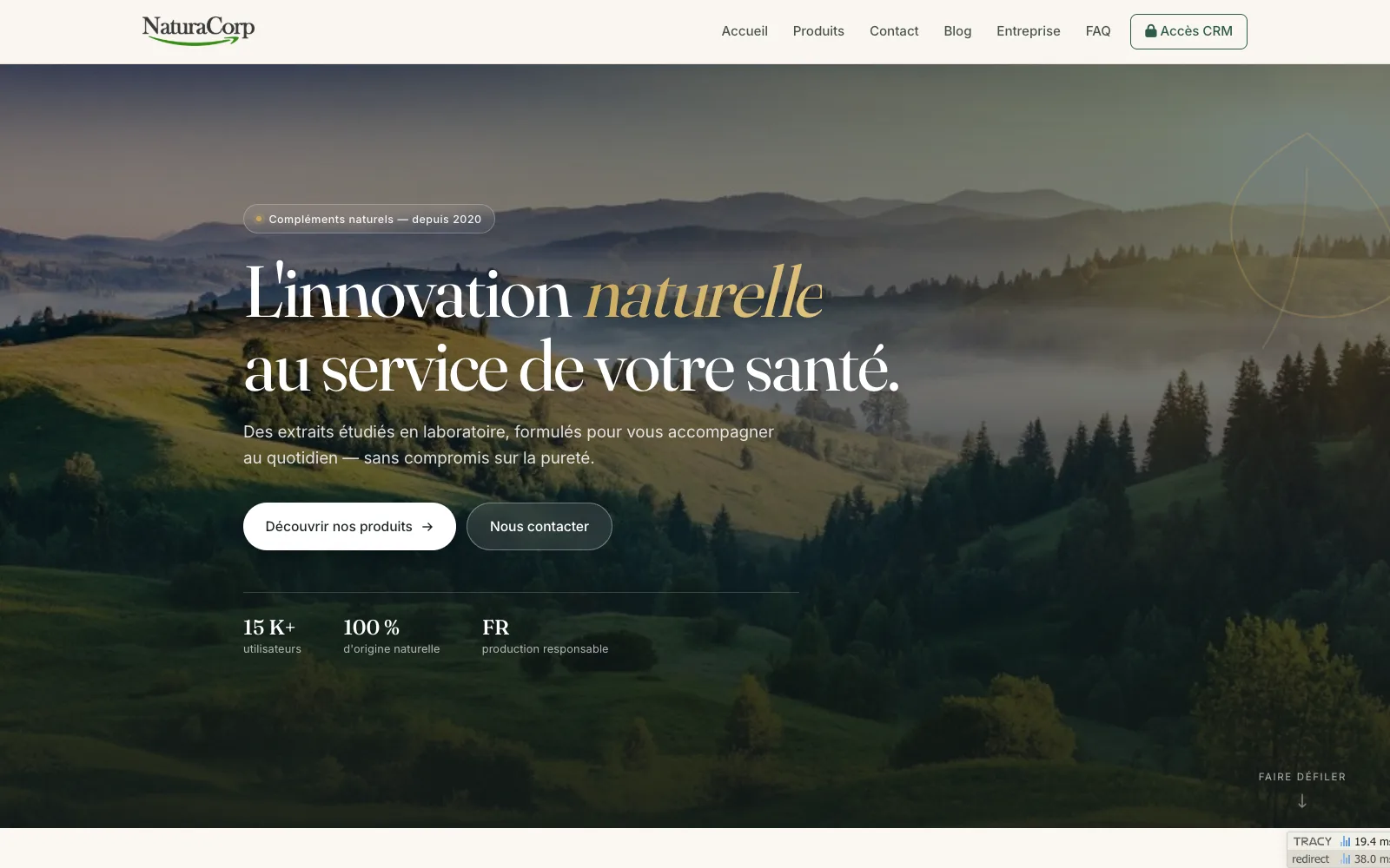 Capture du projet Naturacorp