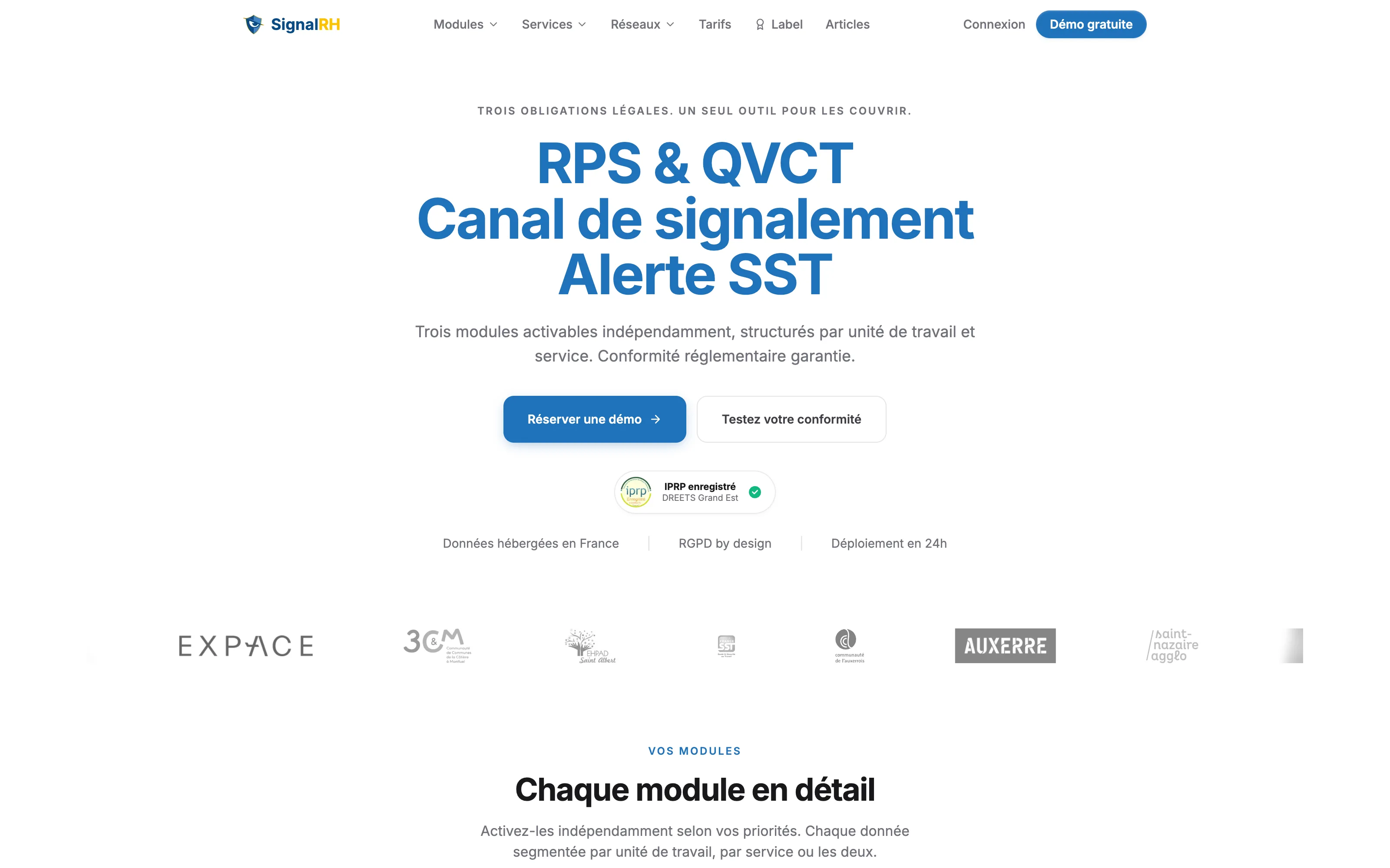 Capture du projet SignalRH